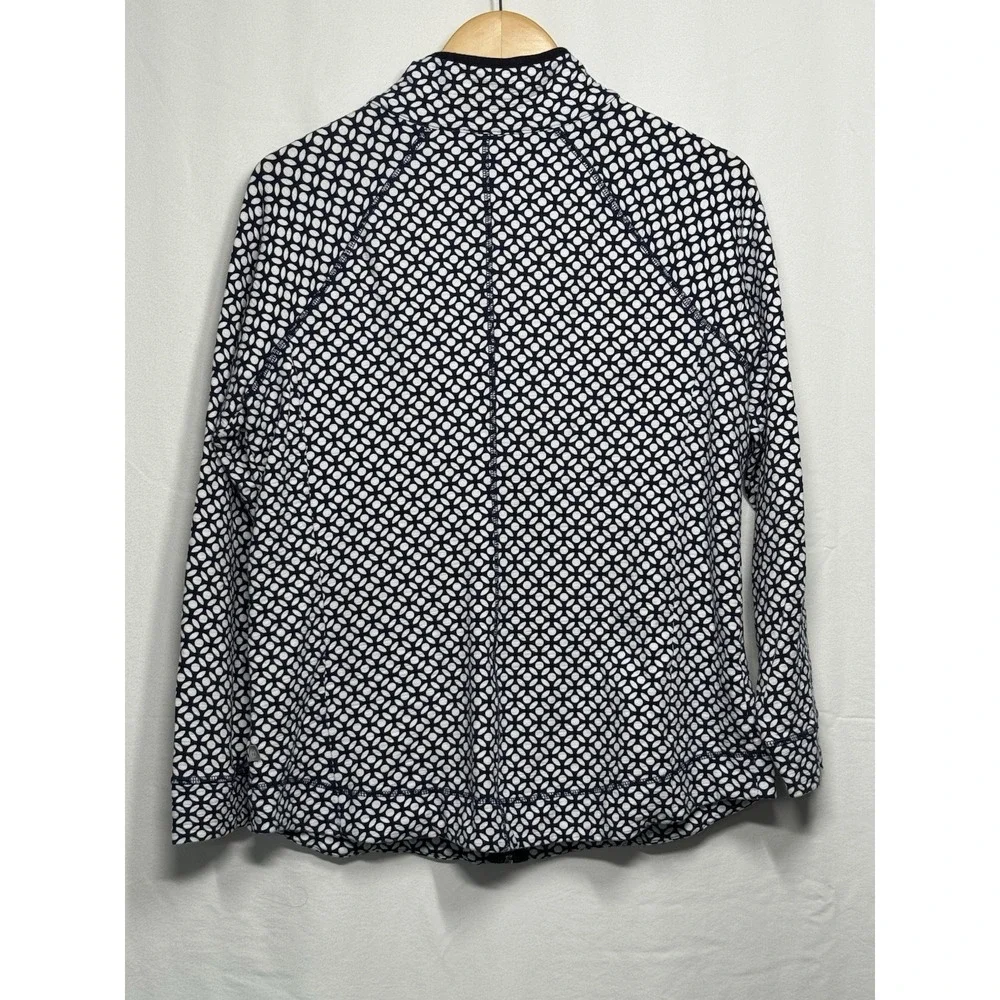 Talbots Women's Full Zip Jacket Sweatshirt Blue & White Size Medium - Picture 5 of 9